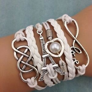 Multi Braided rope Forever Charm bracelet